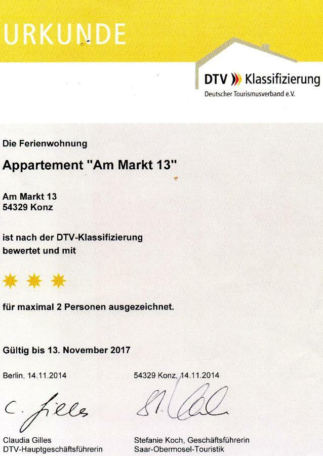 Apartment Am Markt 13 Konz Kültér fotó